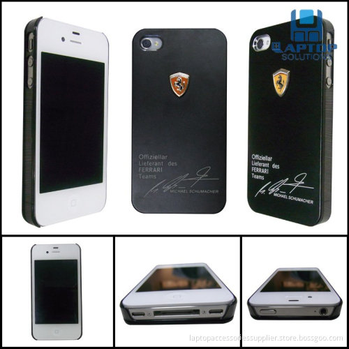 Black 100% Brand New Iphone4 / 4s Protect Case Silica Gel Case / Cover With Ferrari Logo